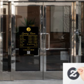 Autocollant Pour Fenêtre Logo Heures d'Ouverture Écriture Noir Or (Porte de bureau)