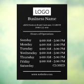 Autocollant Pour Fenêtre Logo Heures d'ouverture Heures de fonctionnement (Feuille 3)