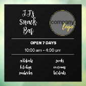 AUTOCOLLANT POUR FENÊTRE LOGO HEURES D'OUVERTURE PETITE ENTREPRISE (Feuille 3)