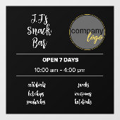 AUTOCOLLANT POUR FENÊTRE LOGO HEURES D'OUVERTURE PETITE ENTREPRISE (Feuille)