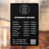 Autocollant Pour Fenêtre Logo Ici Heures d'ouverture Code QR d'entreprise (Feuille 2)