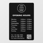 Autocollant Pour Fenêtre Logo Ici Heures d'ouverture Code QR d'entreprise (Feuille)