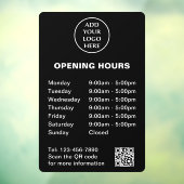 Autocollant Pour Fenêtre Logo Ici Heures d'ouverture Code QR d'entreprise (Feuille 3)