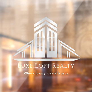 Autocollant Pour Fenêtre Logo Immobilier Abstrait | Argent