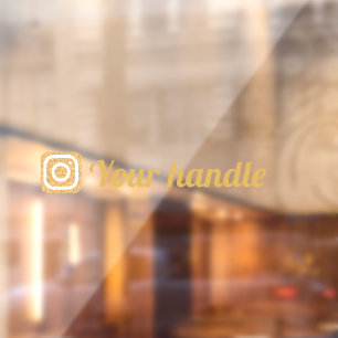 Autocollant Pour Fenêtre Logo Instagram personnalisable poignée Or