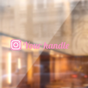 Autocollant Pour Fenêtre Logo Instagram personnalisable poignée rose mignon
