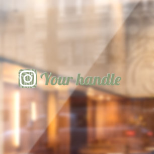 Autocollant Pour Fenêtre Logo Instagram personnalisable poignée vert rétro