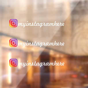 Autocollant Pour Fenêtre Logo Instagram personnalisé Nom du gestionnaire de
