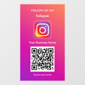 Autocollant Pour Fenêtre Logo Instagram Professionnel Code QR Suivez-moi (Feuille)