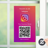 Autocollant Pour Fenêtre Logo Instagram Professionnel Code QR Suivez-moi (Maison)