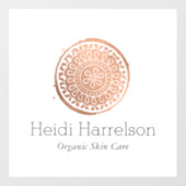 Autocollant Pour Fenêtre Logo Mandala de beauté élégant Rose Gold Autocolla (Feuille)