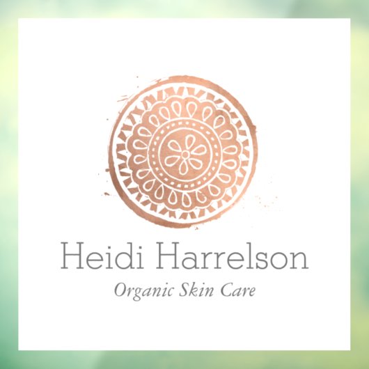 Autocollant Pour Fenêtre Logo Mandala de beauté élégant Rose Gold Autocolla (Feuille 3)