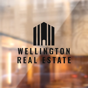 Autocollant Pour Fenêtre Logo Minimaliste Moderne Immobilier Agent Immobili