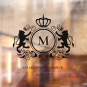Autocollant Pour Fenêtre Logo Monogramme, Cimier, Lion, Mariage (Feuille 2)