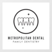 Autocollant Pour Fenêtre Logo noir des dents dentistes modernes (Feuille)