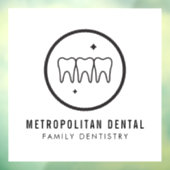 Autocollant Pour Fenêtre Logo noir des dents dentistes modernes (Feuille 3)