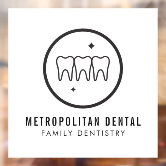 Autocollant Pour Fenêtre Logo noir des dents dentistes modernes (Feuille 2)