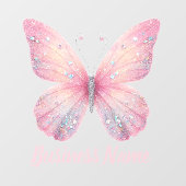 Autocollant Pour Fenêtre logo papillon rose pastel (Feuille)