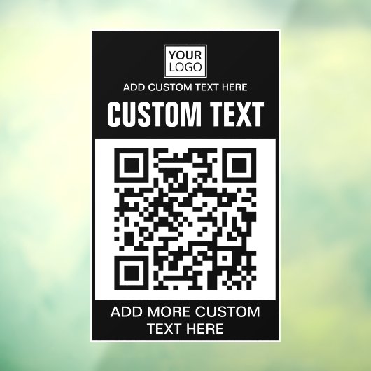 Autocollant Pour Fenêtre Logo personnalisé, code QR et texte (Feuille 3)