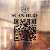 Autocollant Pour Fenêtre Logo personnalisé du texte du menu du code QR (Feuille 2)