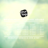 Autocollant Pour Fenêtre Logo Personnalisé Ouverture Déjeuner Dîner Heures (Feuille 3)