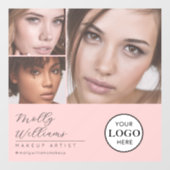 Autocollant Pour Fenêtre Logo Photo de Studio de Maquillage à l'écriture ro (Feuille)