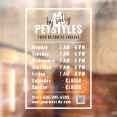 Autocollant Pour Fenêtre Logo professionnel moderne Heures d'ouverture Noir (Feuille 2)