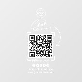Autocollant Pour Fenêtre Logo professionnel personnalisé blanc QR Code Soci (Feuille)