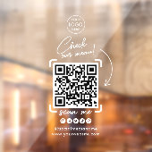 Autocollant Pour Fenêtre Logo professionnel personnalisé blanc QR Code Soci (Feuille 2)