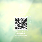 Autocollant Pour Fenêtre Logo professionnel personnalisé blanc QR Code Soci (Feuille 3)