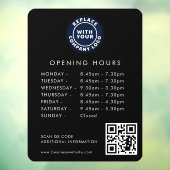 Autocollant Pour Fenêtre Logo professionnel personnalisé Code QR Heures d'o (Feuille 3)