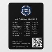 Autocollant Pour Fenêtre Logo professionnel personnalisé Code QR Heures d'o (Feuille)