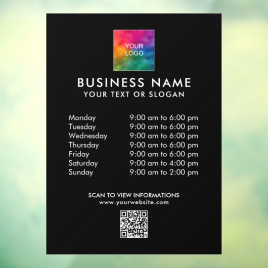 Autocollant Pour Fenêtre Logo professionnel personnalisé Code QR Modèle mod (Feuille 3)