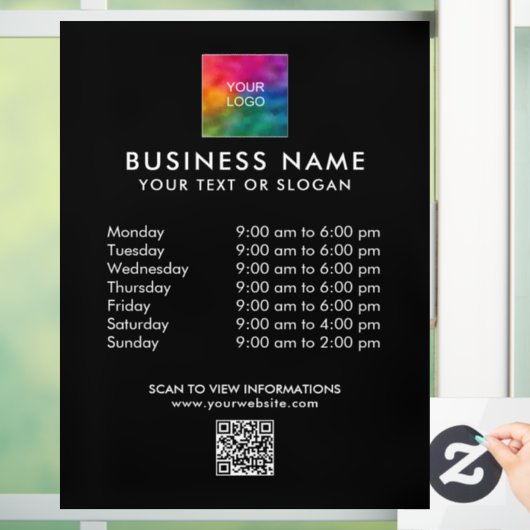 Autocollant Pour Fenêtre Logo professionnel personnalisé Code QR Modèle mod (Maison)