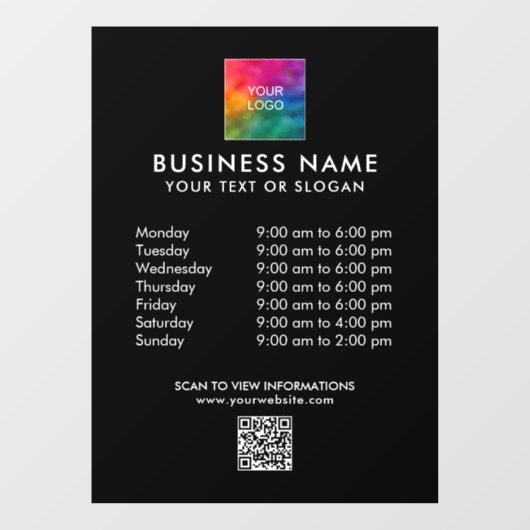 Autocollant Pour Fenêtre Logo professionnel personnalisé Code QR Modèle mod (Feuille)