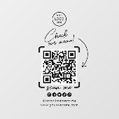 Autocollant Pour Fenêtre Logo professionnel personnalisé QR Code Social Med (Feuille)