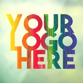 Autocollant Pour Fenêtre Logo simple d'entreprise à fond transparent (Feuille 3)