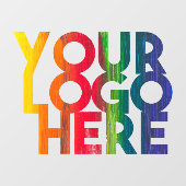 Autocollant Pour Fenêtre Logo simple d'entreprise à fond transparent (Feuille)