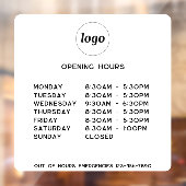 Autocollant Pour Fenêtre Logo simple et heures d'ouverture de l'entreprise (Feuille 2)