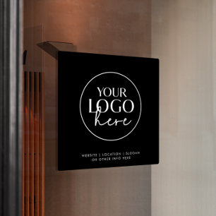 Autocollant Pour Fenêtre Logo sur mesure Chic Typographie Noir Entreprise