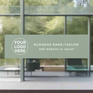 Autocollant Pour Fenêtre Logo & Texte Vert Sauge l Professionnel Promotionn