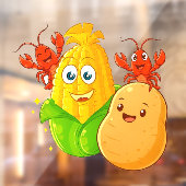 Autocollant Pour Fenêtre Louisiana Cajun Crawfish Potato Corn On The Cob (Feuille 2)