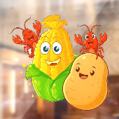 Autocollant Pour Fenêtre Louisiana Cajun Crawfish Potato Corn On The Cob  (Feuille 2)