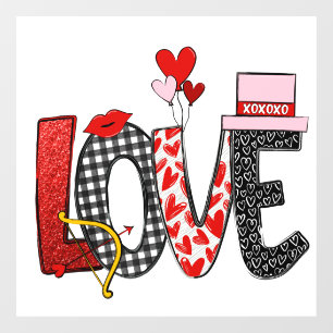 Autocollant Pour Fenêtre Love Doodle, Saint Valentin