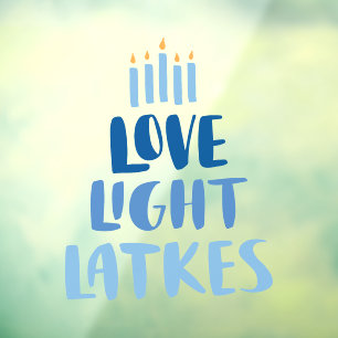 Autocollant Pour Fenêtre Love Light Latkes Hanoukka Candles
