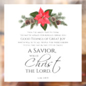 Autocollant Pour Fenêtre Luc 2:10-11 Bon Tidings Poinsettia Noël (Feuille 2)