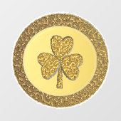 Autocollant Pour Fenêtre Lucky Irish Shamrock Gold Coin (Feuille)