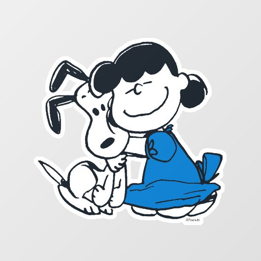 Autocollant Pour Fenêtre Lucy Hugging Snoopy (Feuille)