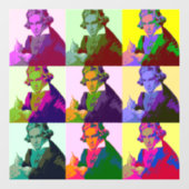Autocollant Pour Fenêtre Ludwig Van Beethoven Pop Art (Feuille)
