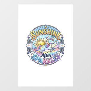 Autocollant Pour Fenêtre Lueur de soleil de licorne après des étincelles PO